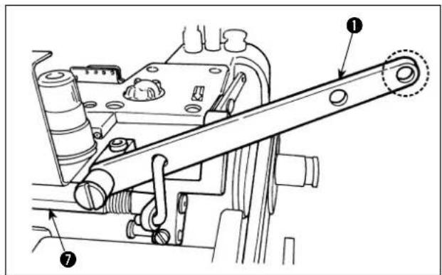 Technical diagram of a mechanical assembly with numbered components and labeled parts