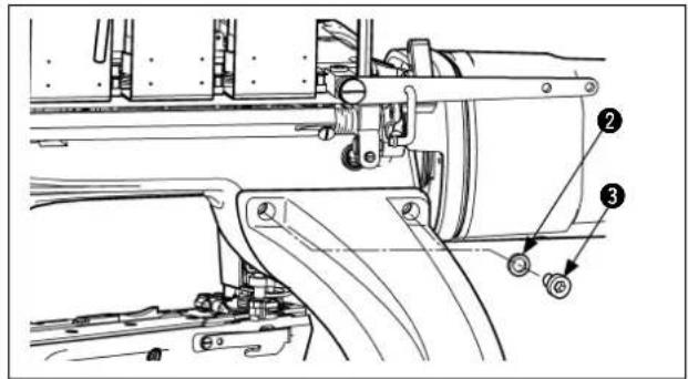 Technical diagram of a mechanical assembly with numbered components, likely for assembly or maintenance instructions.