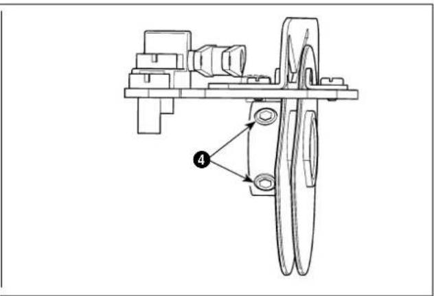 Technical diagram of a mechanical assembly with labeled component 4