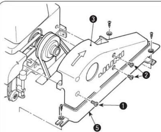 JUKI MF7200D - Modelo de instalar la cubierta de la correa - 2