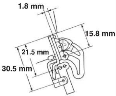 1.8 mm 21.5 mm 30.5 mm 15.8 mm
