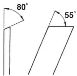 80° 55°