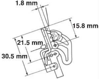 1.8 mm 21.5 mm 30.5 mm 15.8 mm