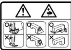 JUKI MO6900C - (II) Explicación de indicaciones de advertencia y etiquetas de advertencia pictóricas - 8