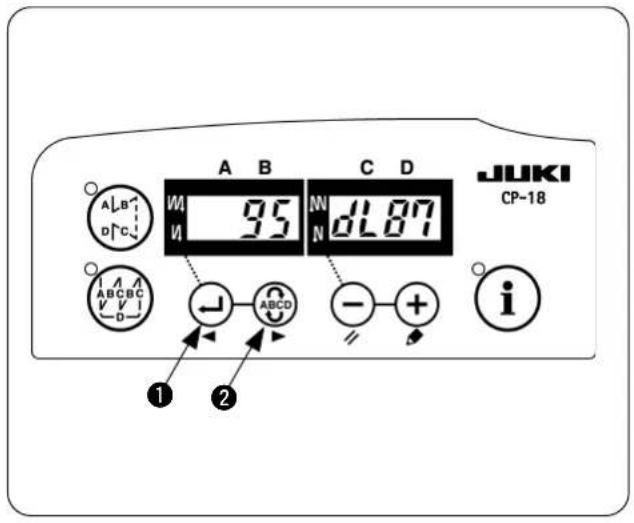 JUKI LB6 - Modalità di commutazione al modo di impostazione della funzione - 2
