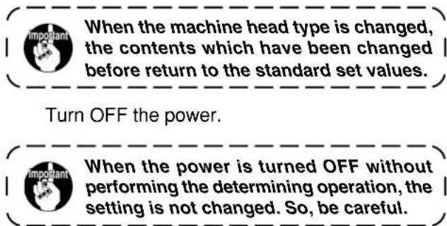 JUKI LB6 - Selecting the machine head type - 9