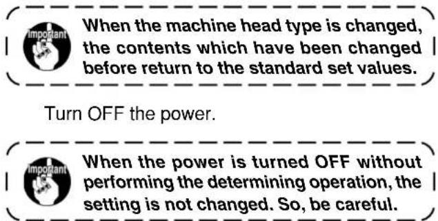 JUKI LB6 - Selecting the machine head type - 8