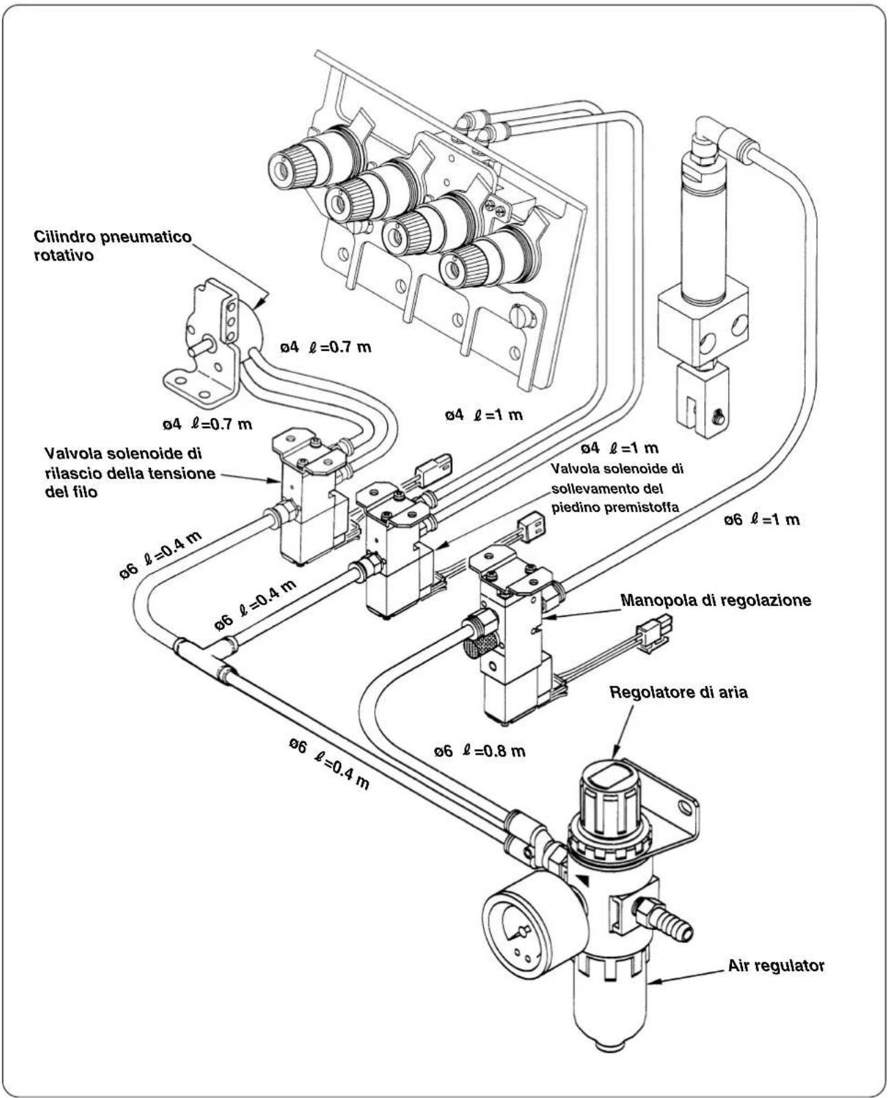 JUKI LB6 - Disegno della tubazione dell'aria - 1