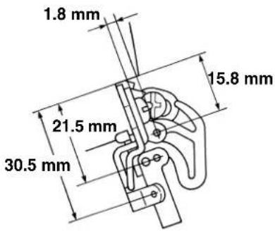 1.8 mm 21.5 mm 30.5 mm 15.8 mm