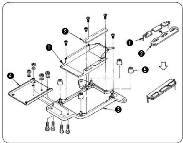 JUKI MO6900G - 全沈式の場合 / Fully-sunken type / Voll versenkter typ / Type entièrement encastré / Tipo totalmente hundido / Tipo completamente affondata / 落地式時 - 1
