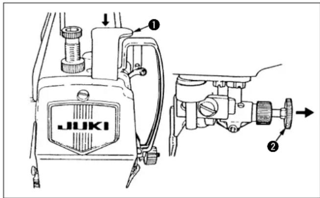 JUKI DLM5200N - Operation of the cloth cutting knife (DLM-5200N) - 1
