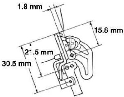 1.8 mm 21.5 mm 30.5 mm 15.8 mm