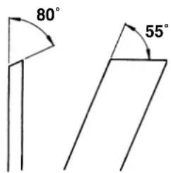 80° 55°