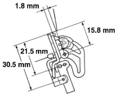 1.8 mm 21.5 mm 30.5 mm 15.8 mm