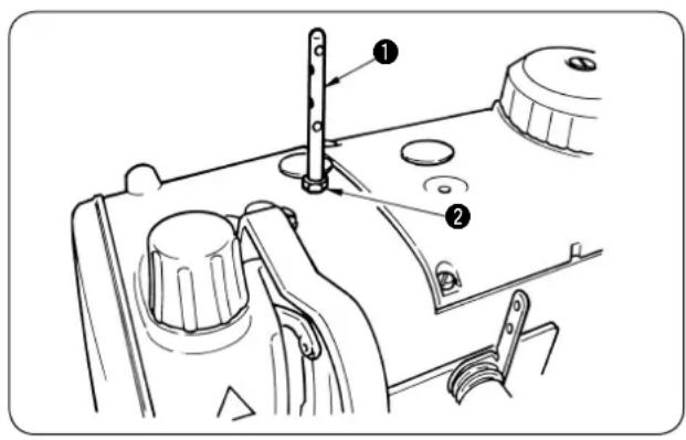 JUKI LU2266N7 - INSTALLING THE THREAD GUIDE / INSTALLIEREN DER FADENFÜHRUNG / POSE DU GUIDE-FIL / MODO DE INSTALAR LA GUIA DEL HILO / INSTALLAZIONE DELLA GUIDA DEL FILO / 导线器的安装 - 1