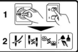 JUKI LU1508NH - (II) Spiegazione delle icone di avvertimento e delle etichette di indicazione - 8