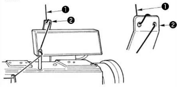 Technical diagram showing mechanical assembly with labeled parts and connection details
