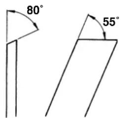 80° 55°