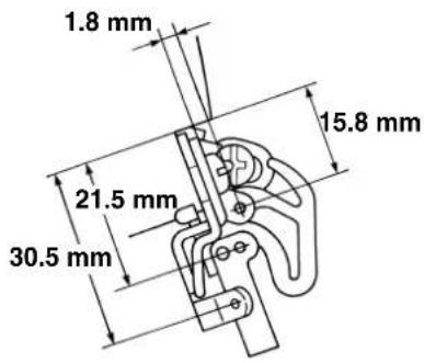 1.8 mm 21.5 mm 30.5 mm 15.8 mm