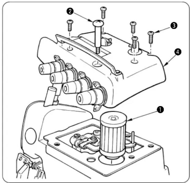 JUKI MO6700C - Checking the cartridge filter and replacing it / Überprüfen und auswechseln der filterpatrone / Verification et remplacement de la cartouche filtrante / Modo de comprobar y de reemplazar el filtro del cartucho / Controllo e sostituzione della cartuccia del filtro / 筒形濾清器的維修和更換 - 1