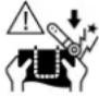 JUKI MO6700C - Explication des pictogrammes et étiquettes d'avertissement - 6