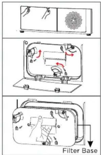 MIDEA MLE27N5AWWC - Clean the base filter - 1