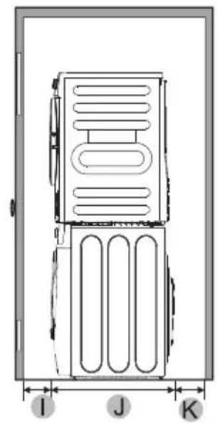 MIDEA MLE27N5AWWC - Installation with stacked washing machine and dryer - 3