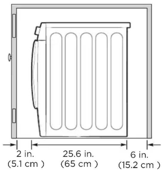 2 in. (5.1 cm) 25.6 in. (65 cm) 6 in. (15.2 cm)