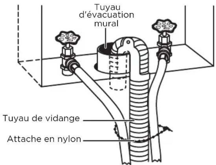 Tuyau d'évacuation mural Tuyau de vidange Attache en nylon