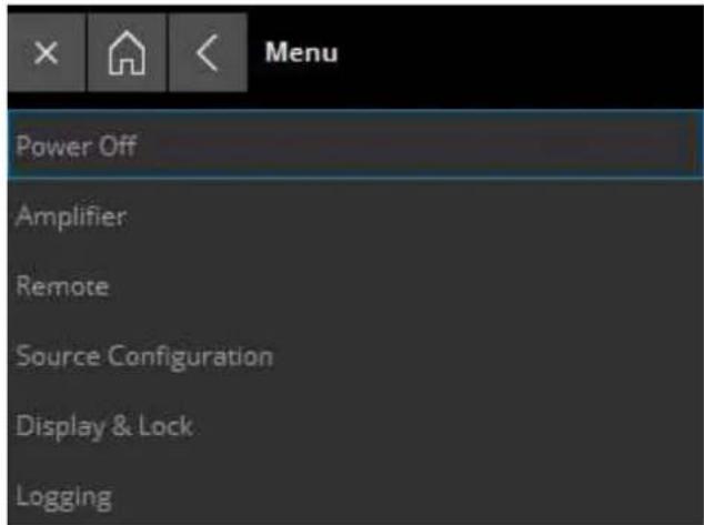 DYNACORD TGX20 - Menu principal - 1