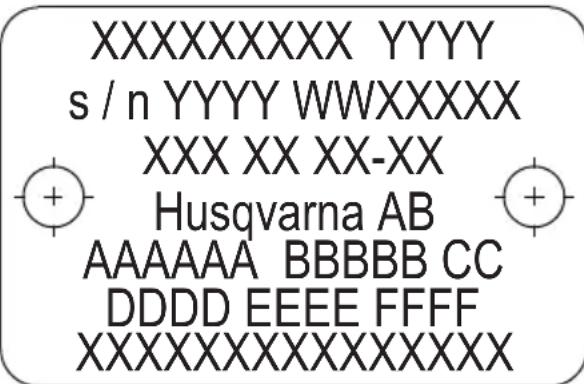 HUSQVARNA K 4000 - Plaque d'identification - 1