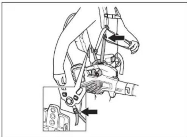 HUSQVARNA 325iB - Draagstel afstellen - 1