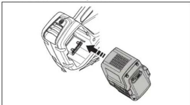 HUSQVARNA 325iB - So schreiben Sie den Akku an das Gerät an - 2