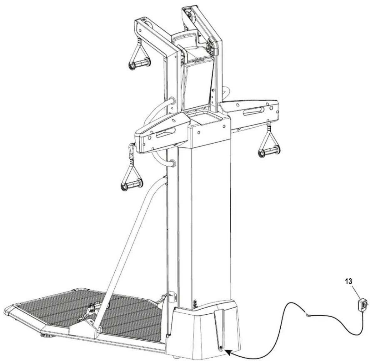 BOWFLEX SelectTech 560 - 将电源适配器连接到车架装置 - 1