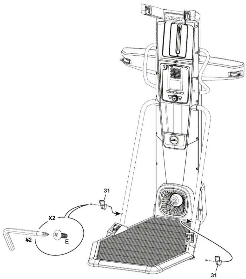 BOWFLEX SelectTech 560 - 将下握杆扣件连接到车架装置 - 1