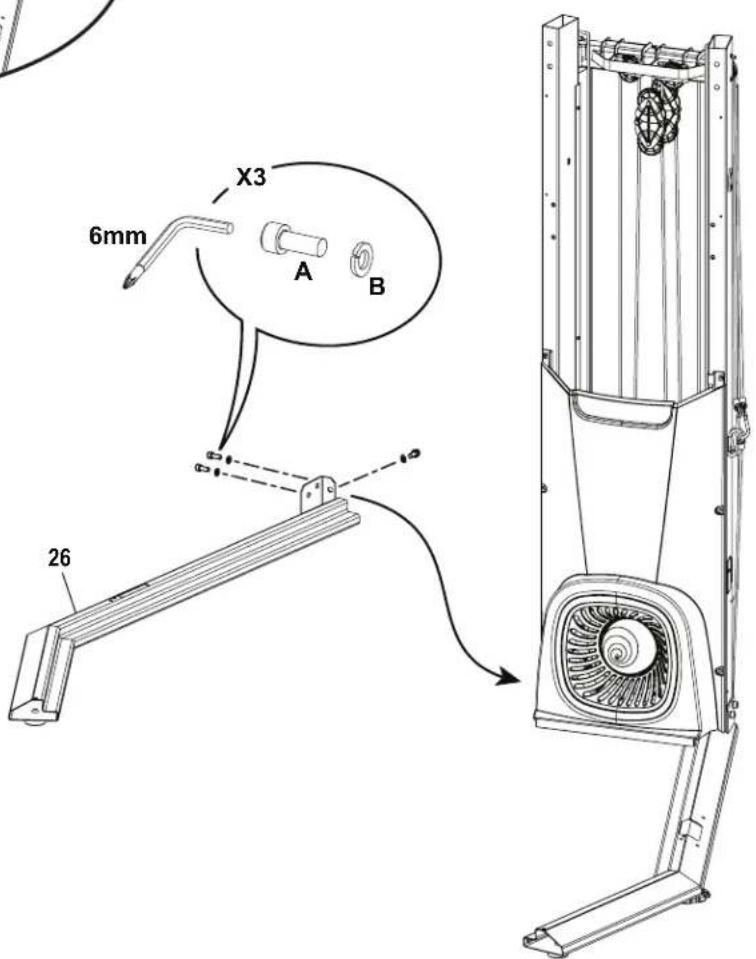 BOWFLEX SelectTech 560 - 安全地拆除左侧运输支架,并将左侧平台车架连接到车架装置 - 2
