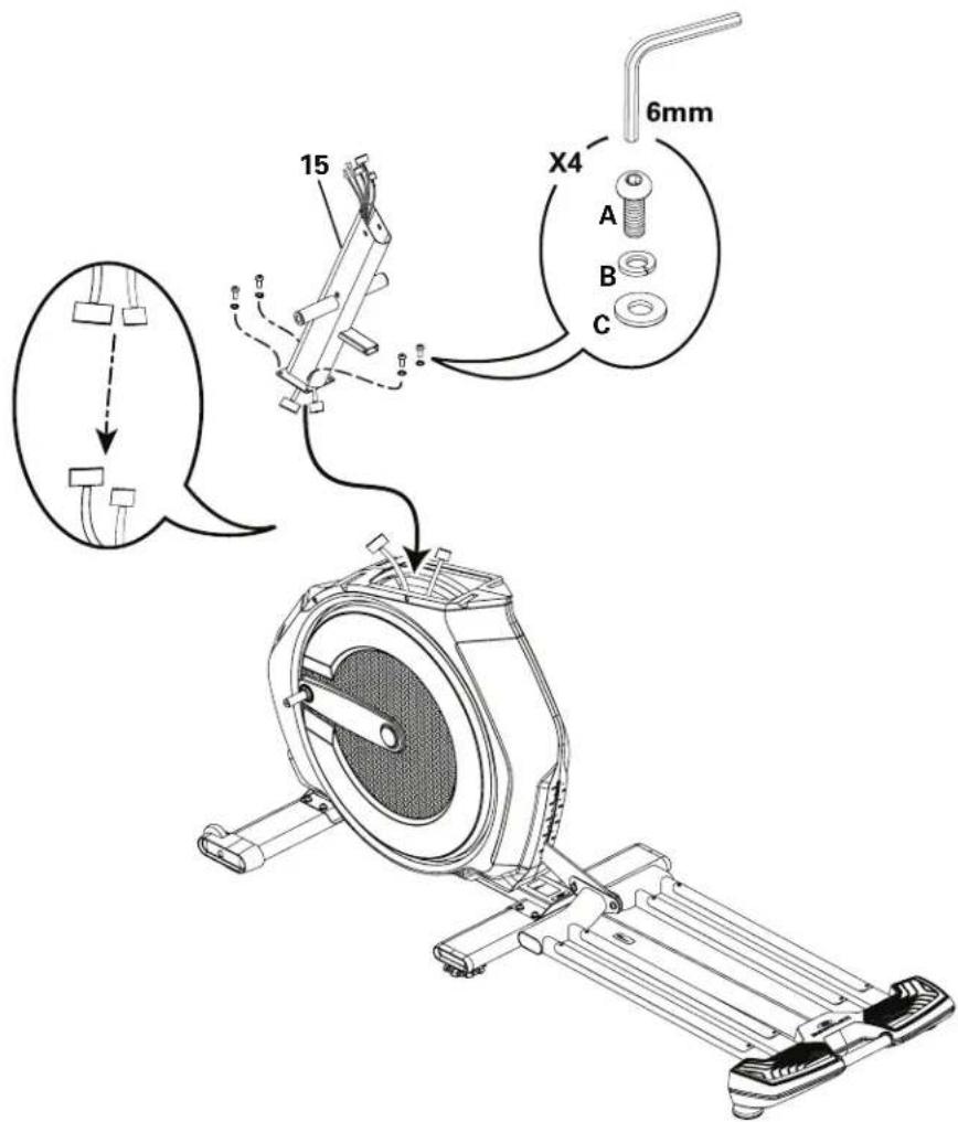 BOWFLEX BXE326 - Connectez les câbles et arrimez le tube de la console au châssis - 1