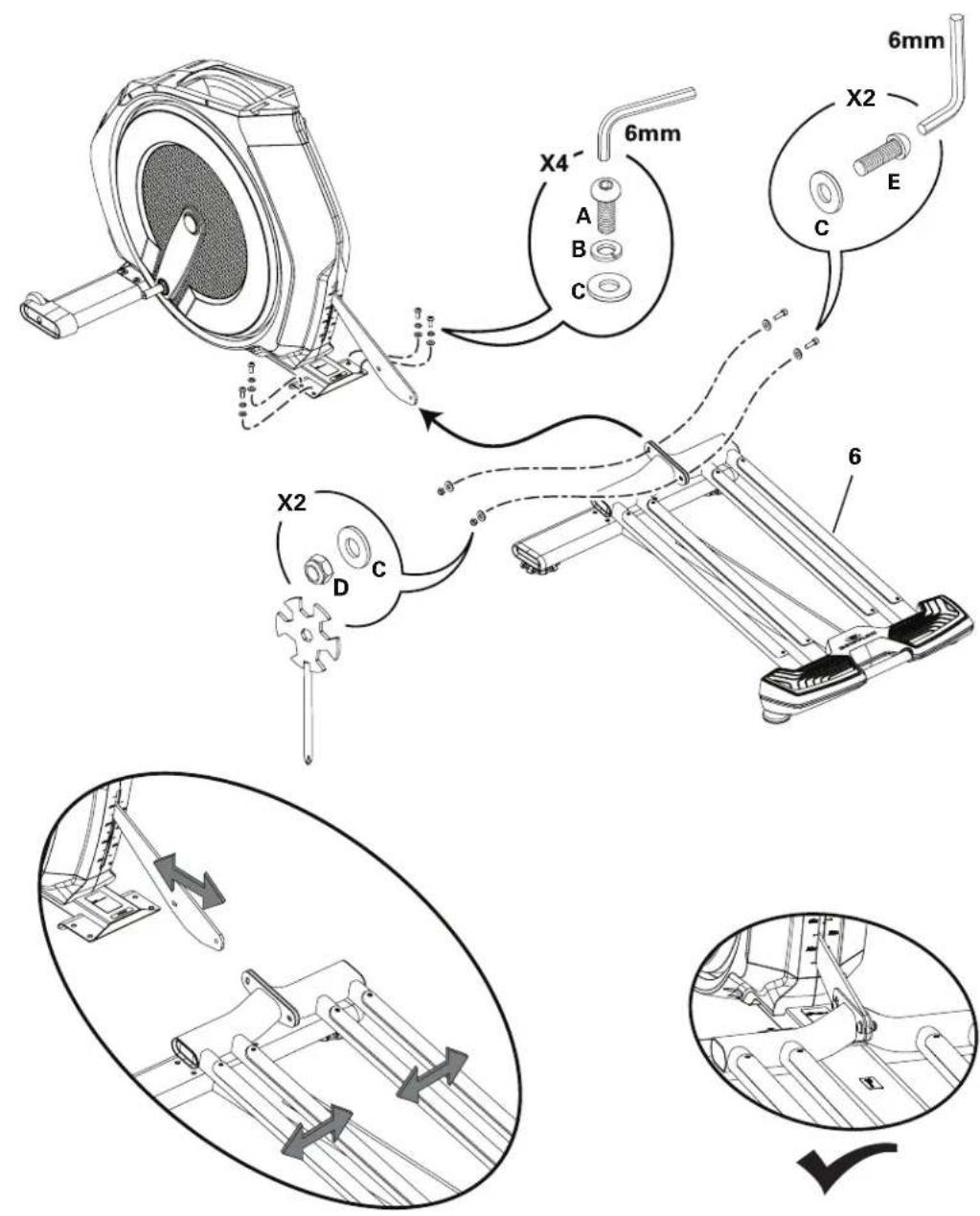 BOWFLEX BXE326 - Arrimez le rail au châssis - 2
