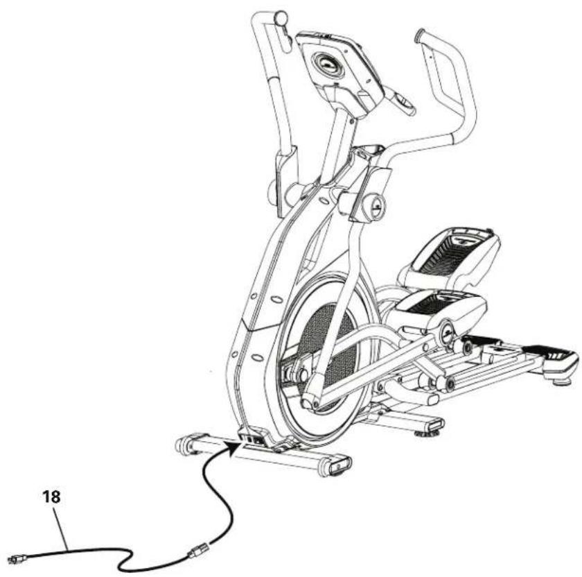 BOWFLEX BXE326 - Connectez le cordon d'alimentation au châssis - 2
