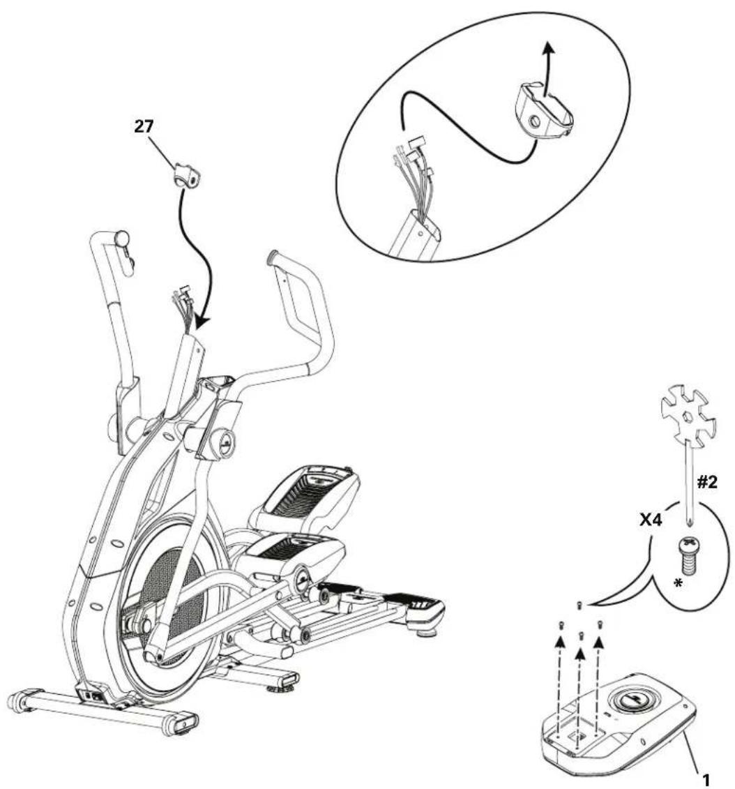BOWFLEX BXE326 - Positionnez le collier du tube de la console, puis ôtez la visserie de la console - 1