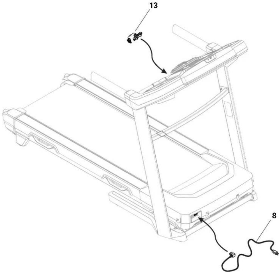 BOWFLEX BXT188 - Branchez le cordon d'alimentation et la clé de sécurité au cadre - 2