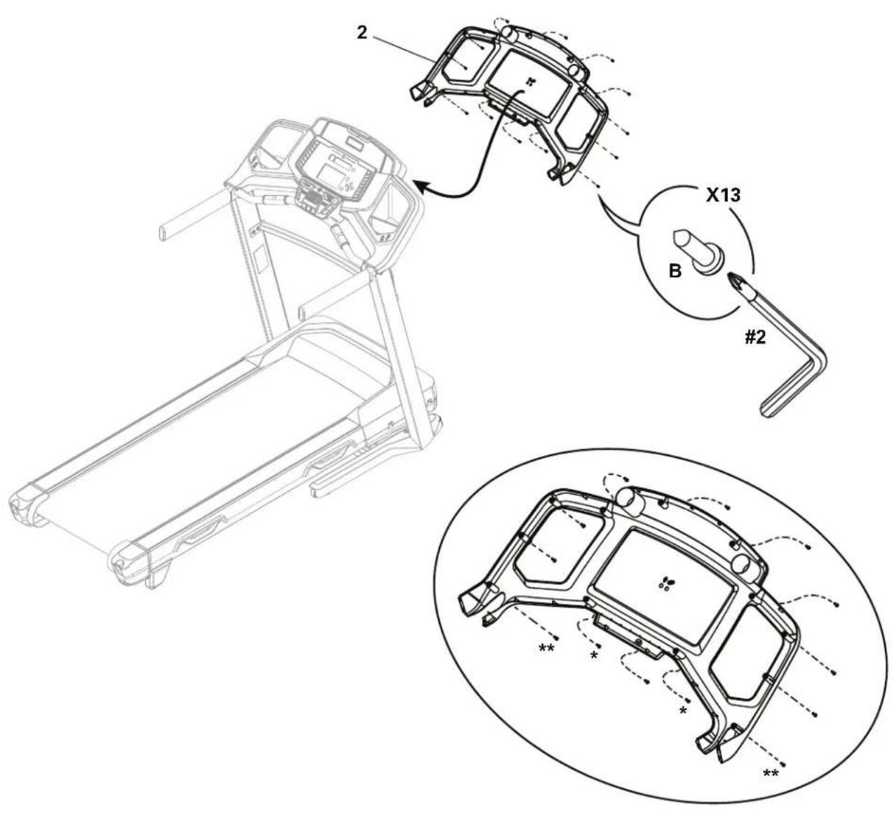 BOWFLEX BXT188 - Fixez le soutien de la console à son assemblage - 1