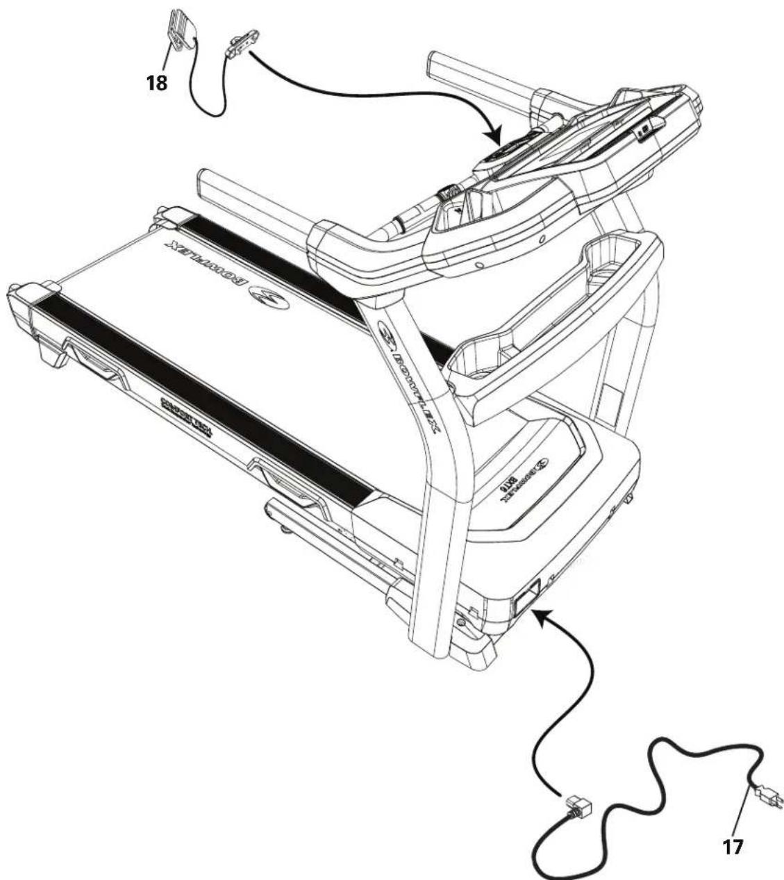 BOWFLEX BXE226 - Connectez le cordon d'alimentation et la clé de sécurité au châssis - 2
