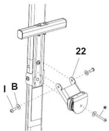 BOWFLEX Xtreme 2 SE - 此步驟先暫不鎖緊。 - 2