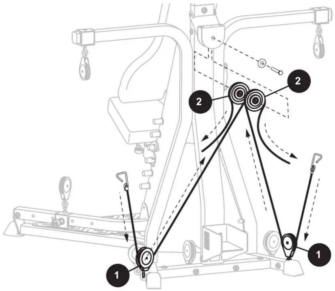 BOWFLEX Xtreme 2 SE - Acheminement des câbles et des poulies - vue d'ensemble - 2