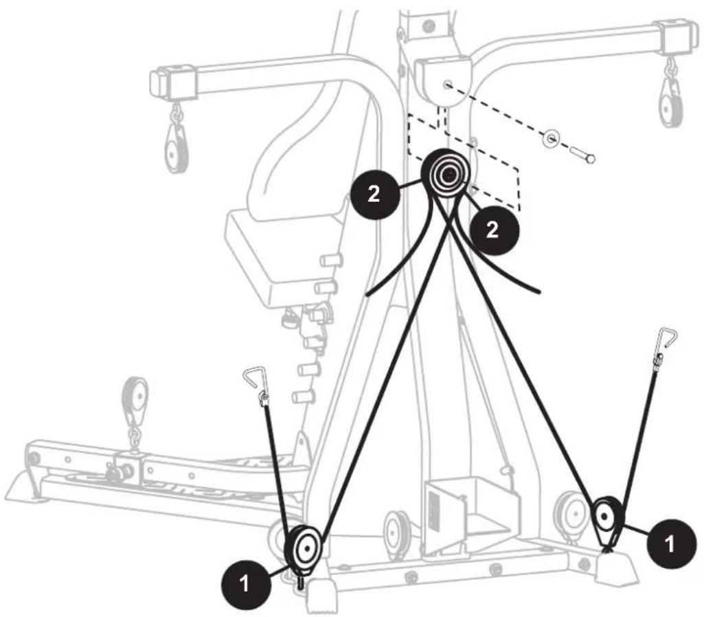 BOWFLEX Xtreme 2 SE - Cable and Pulley Routing – Prepare Cables to be installed to the Lat Pulley Housing - 1