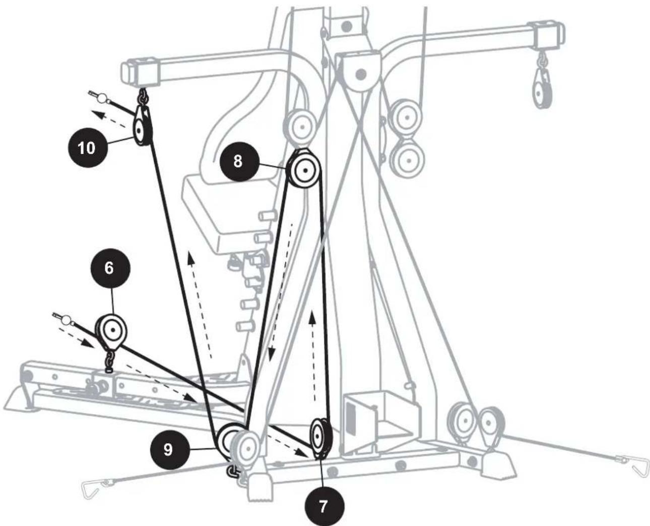 BOWFLEX Xtreme 2 SE - 18c. Cable and Pulley Routing – Connect Rod Cables through Left (3) Floating and Lat Tower Pulleys - 3