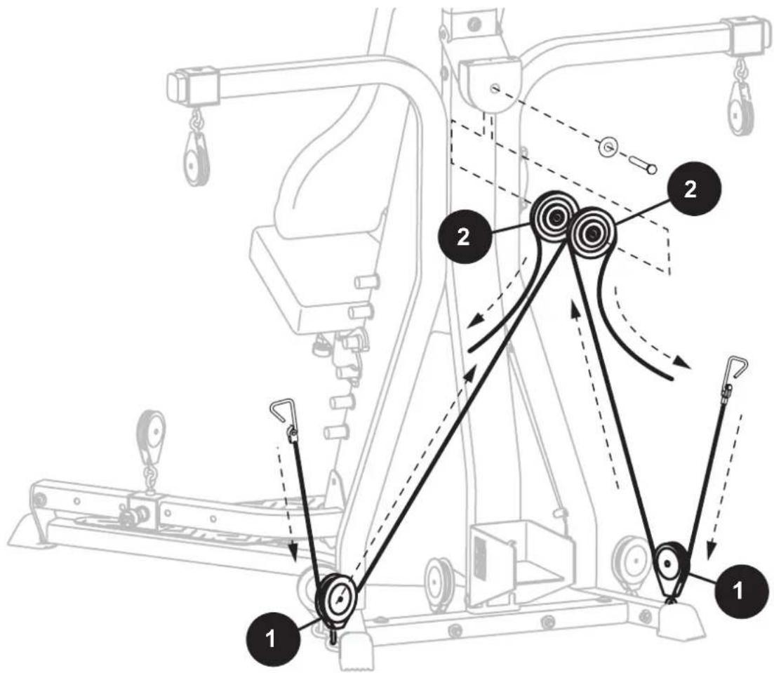 BOWFLEX Xtreme 2 SE - Enrutimiento de cables y poleas - Descripción general - 2