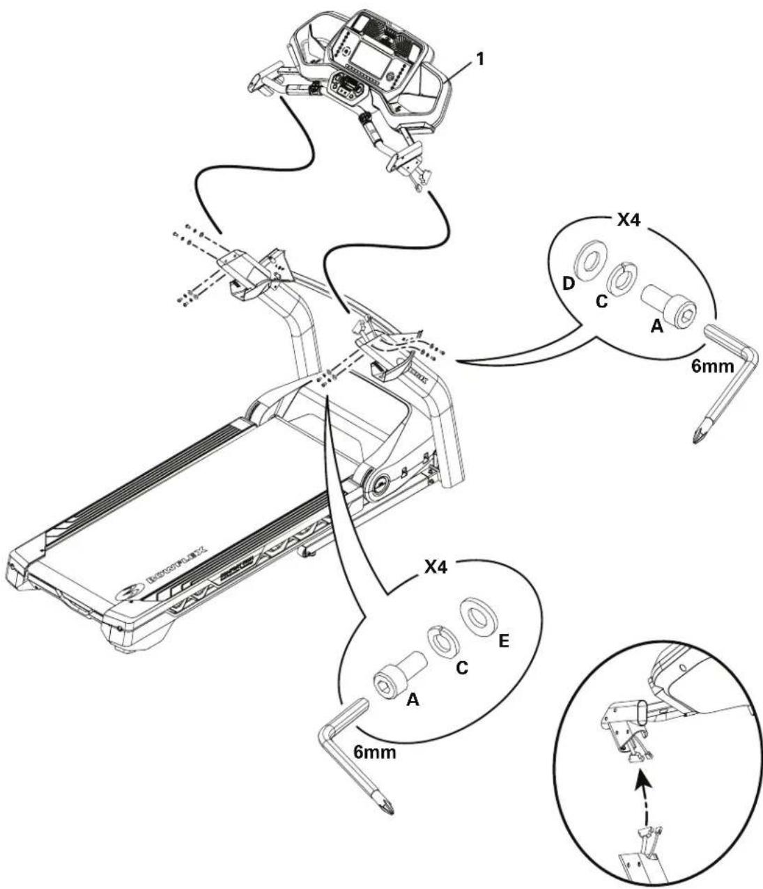 BOWFLEX BXT326 - Connectez les câbles et arrimez les caches de la jonction inférieure à la console - 1