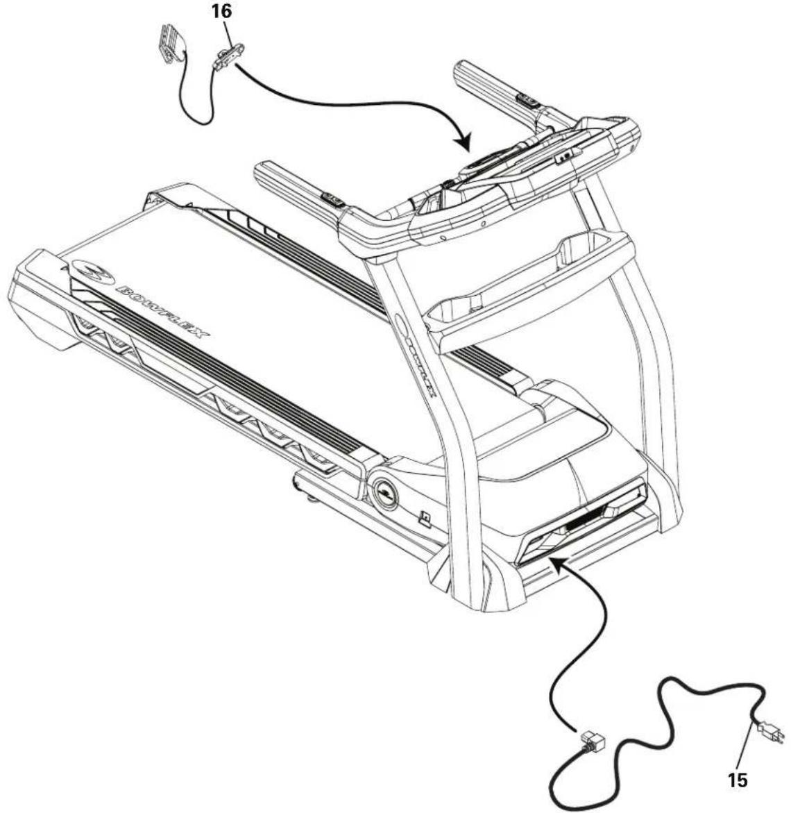 BOWFLEX BXT326 - Connectez le cordon d'alimentation et la clé de sécurité au châssis - 2